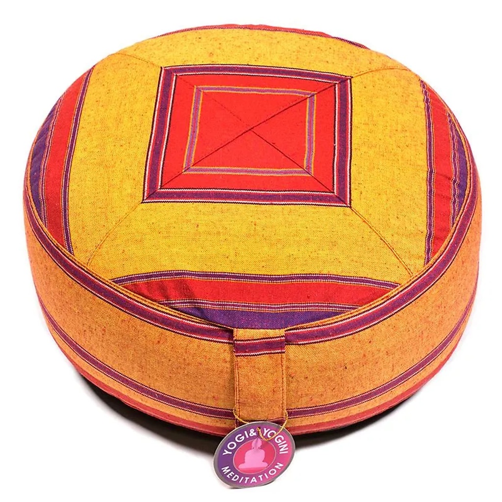 Coussin de méditation motifs rouge/orange | 33x17 cm