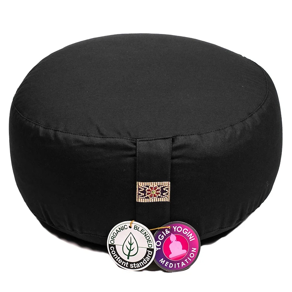 [8718969174206] Coussin de méditation Noir coton BIO (OCS) | 33x17cm; ±2300g