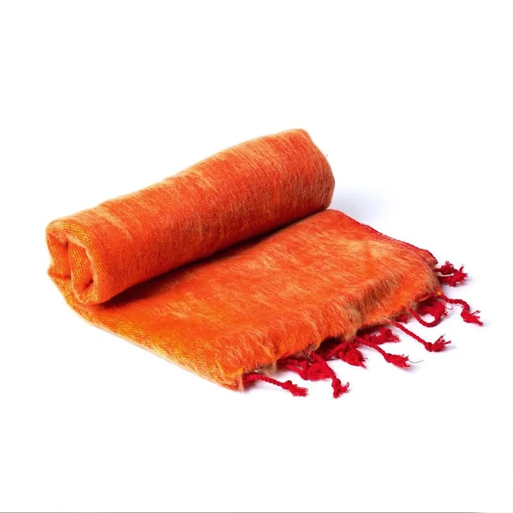 Châle de méditation orange/rouge -- 200x80cm