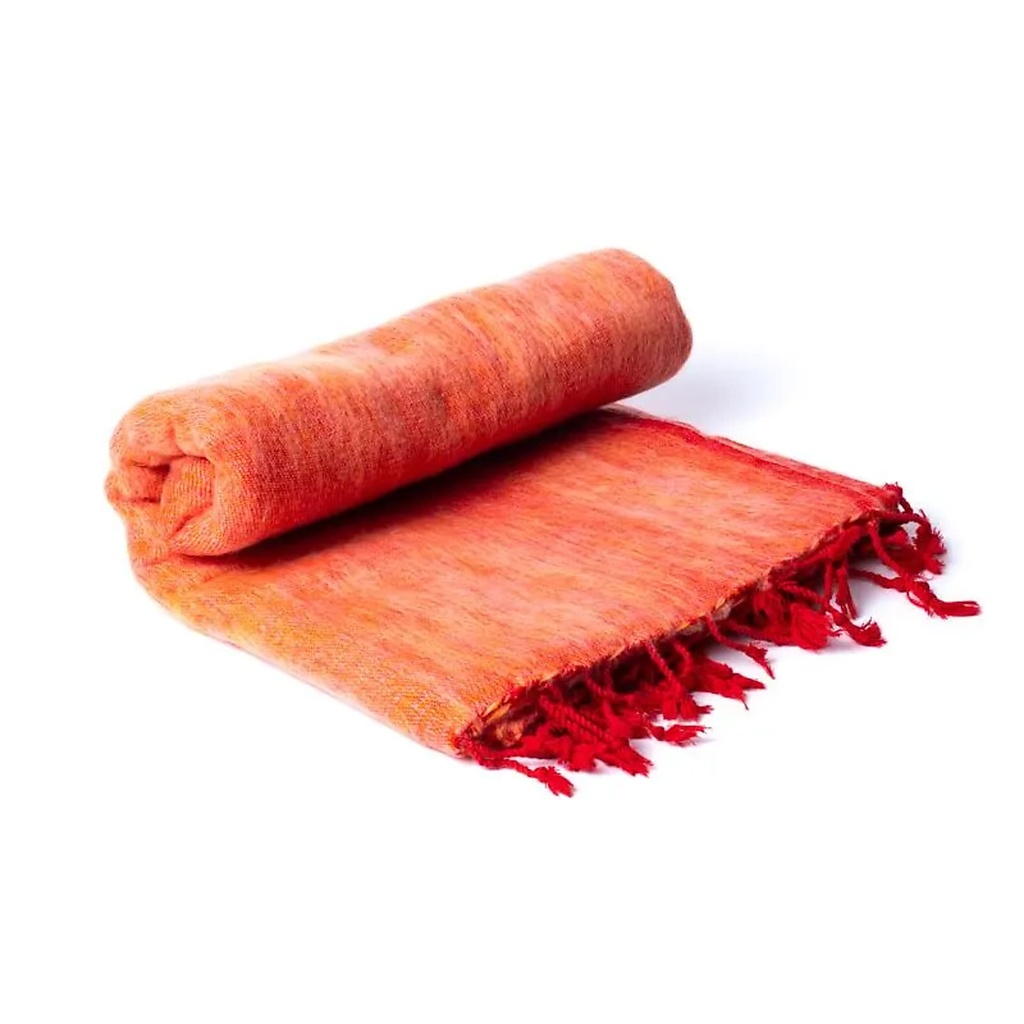 Châle de méditation orange -- 120x240cm