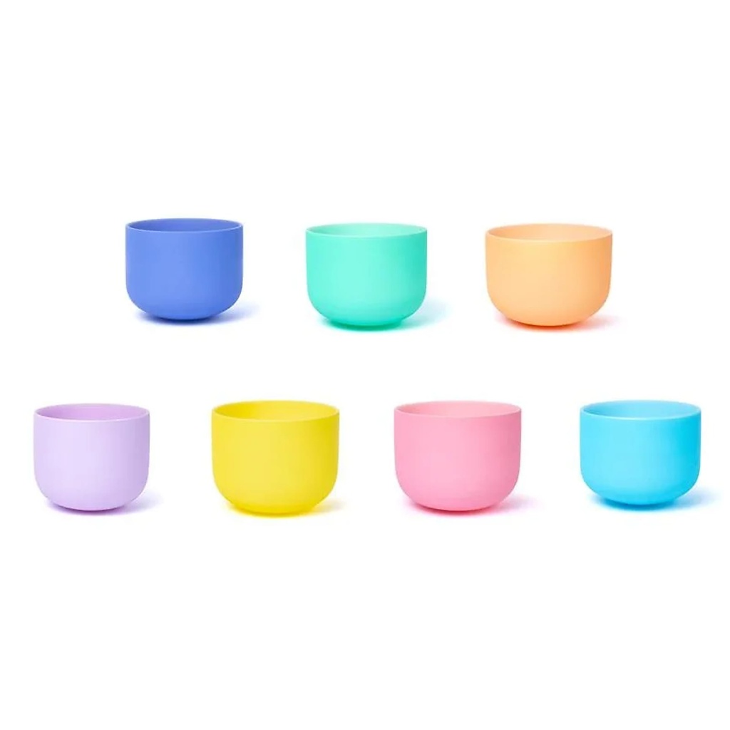 SET 7 Bols chantants en cristal Macaron design 432 hz + 2 sacs -- 20-35cm