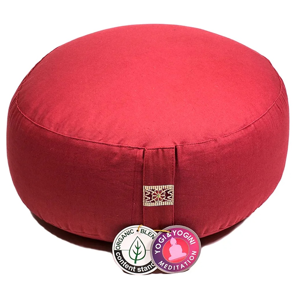 [8718969174213] Coussin de méditation rouge coton BIO (OCS) | 33x17cm; ±2300g