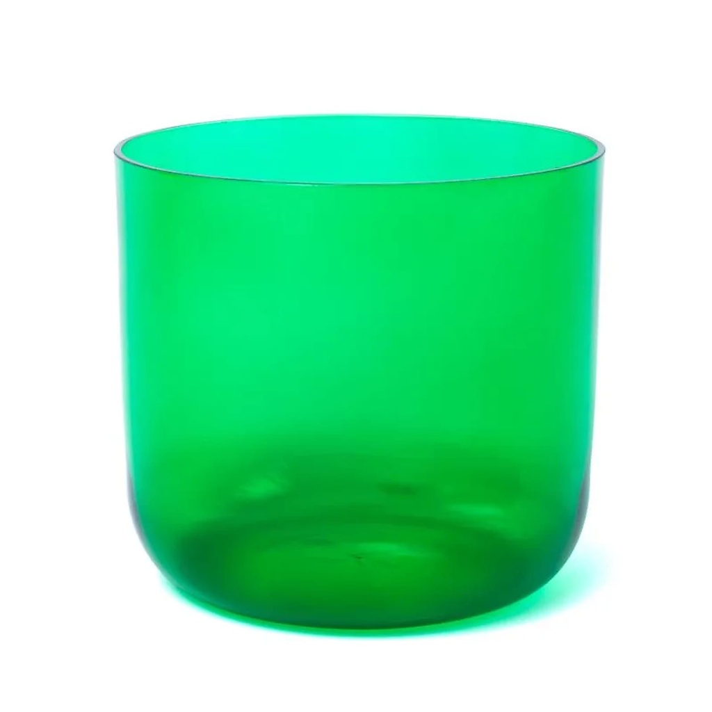Bol chantant en cristal clair 4° chakra  note FA 432Hz + sac -- 18cm