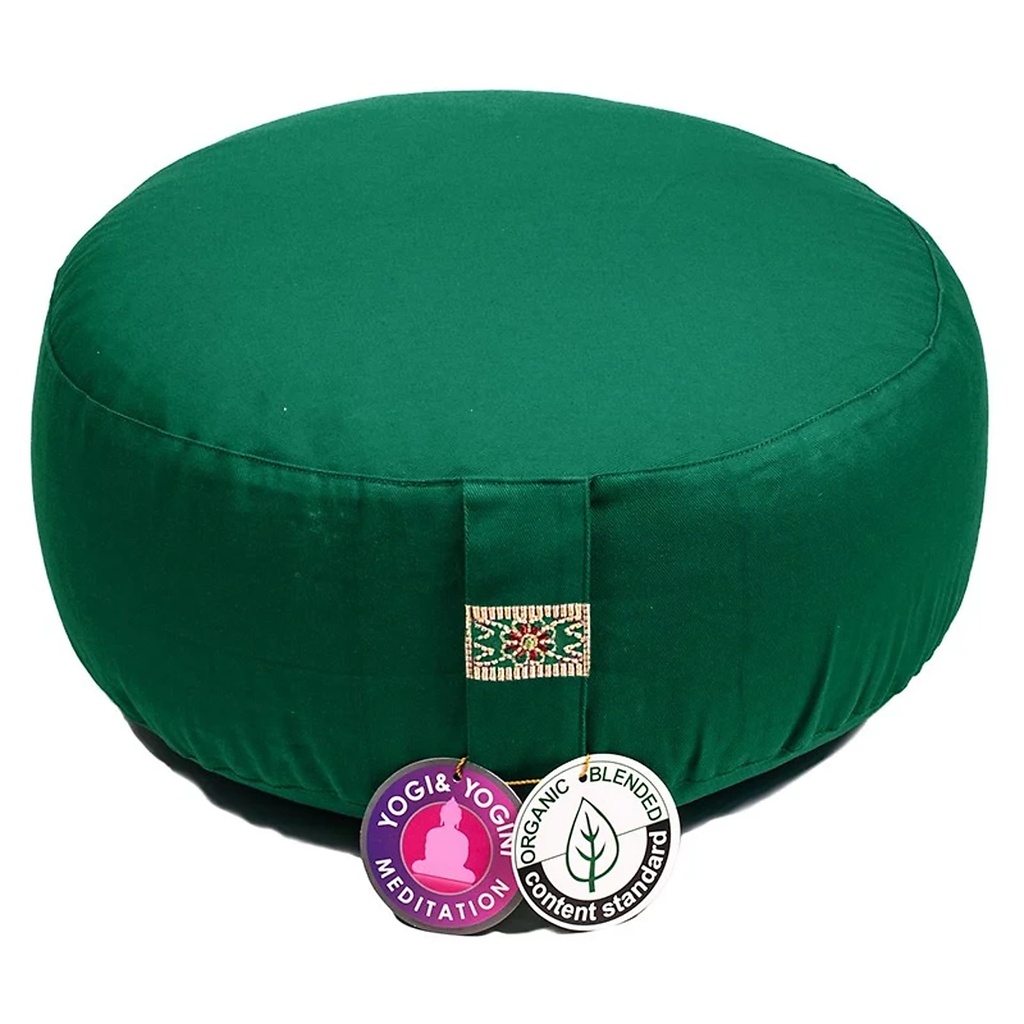 Coussin de méditation Vert foncé coton BIO (OCS) | 33x17cm; ±2300g