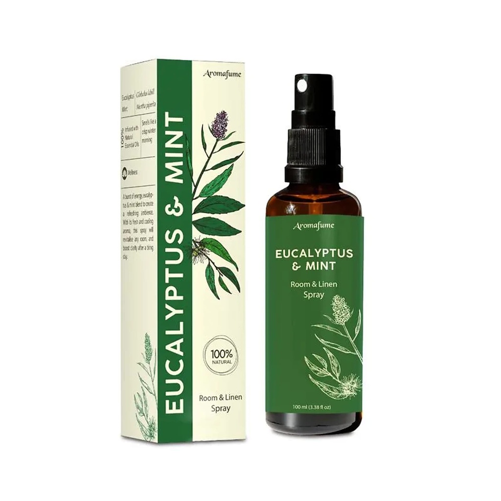 Aromafume spray d'ambiance et de blanchisserie Eucalyptus et menthe -- 100 ml
