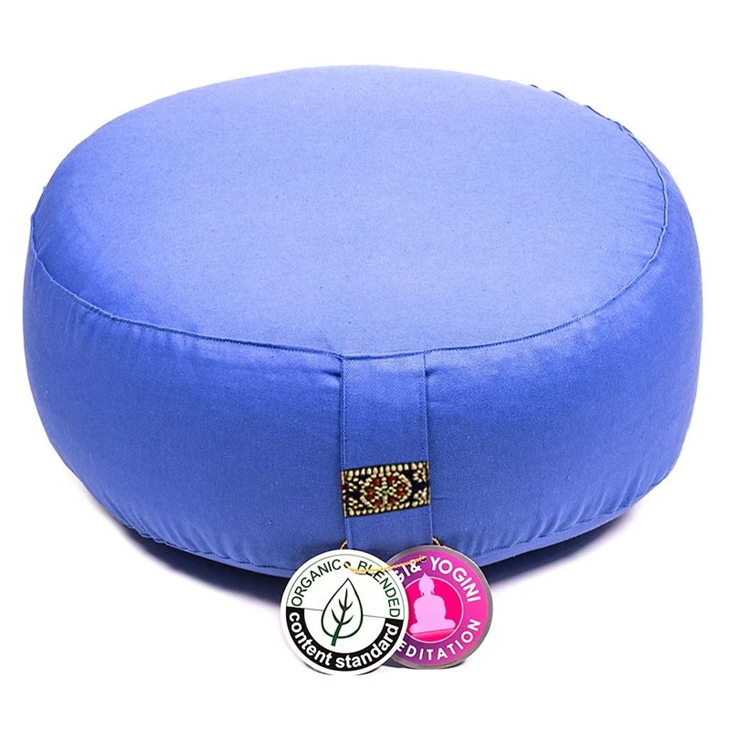[8718969174237] Coussin de méditation Bleu coton BIO (OCS) | 33x17cm; ±2300g