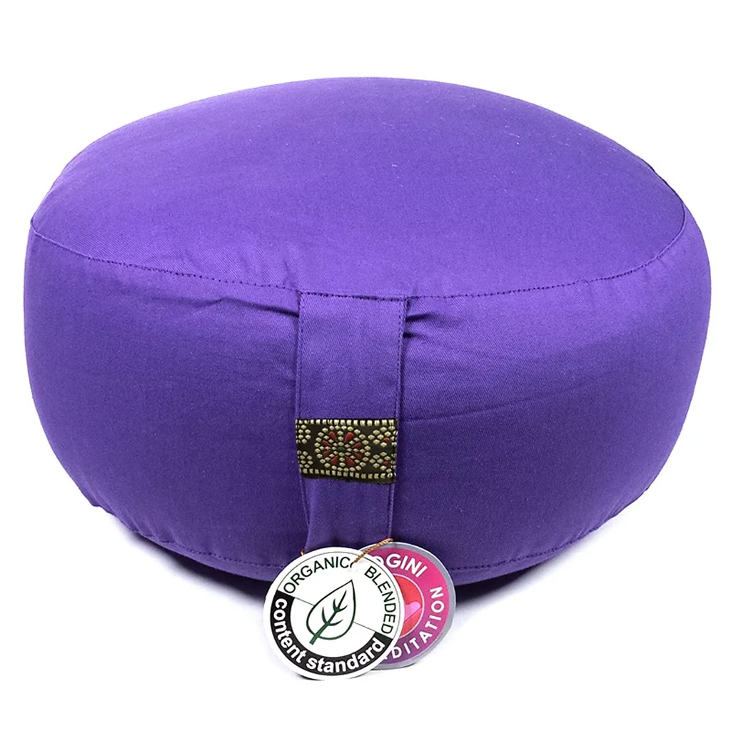 Coussin de méditation violet coton BIO (OCS) | 33x17cm; ±2300g