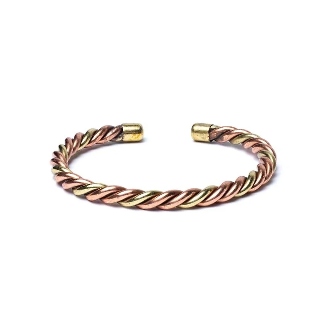 Bracelet torsadé couleur bronze/or -- 6.8cm