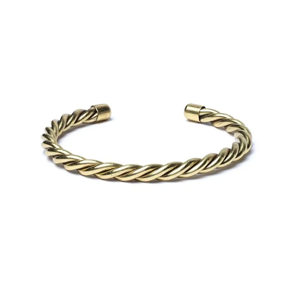 Bracelet torsadé couleur or -- 7cm