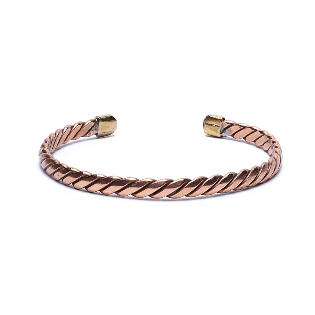 Bracelet torsadé couleur bronze -- 6cm