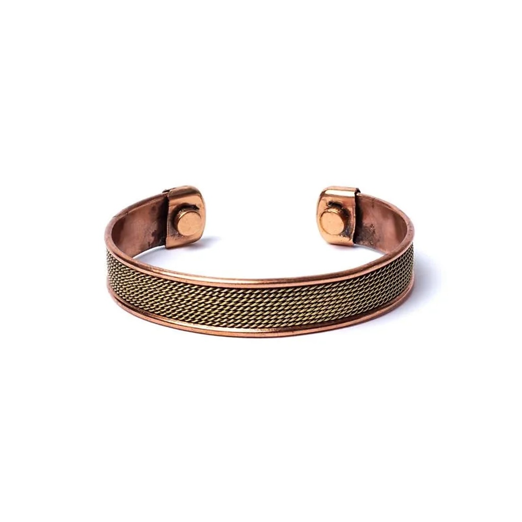 Bracelet de cuivre motif corde magnétique -- ±6,5cm
