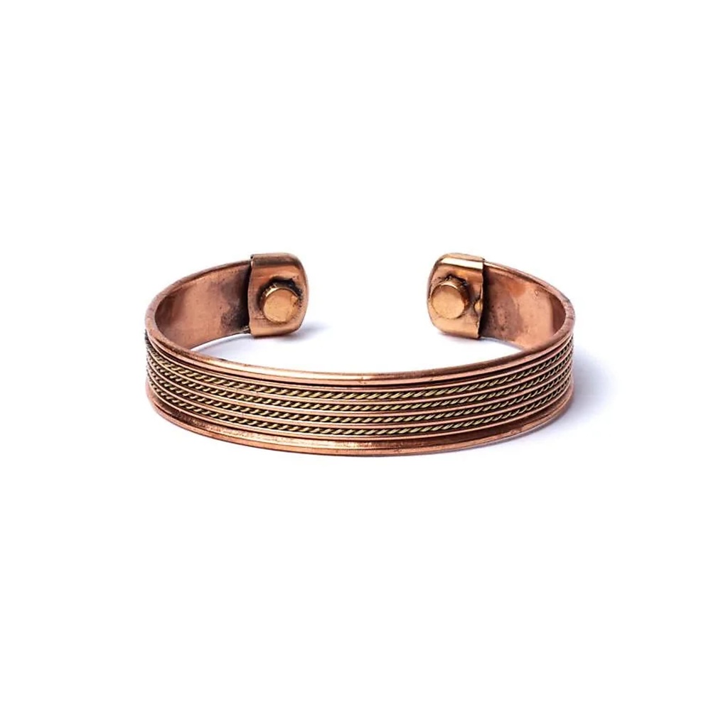 Bracelet cuivre quatre cordons magnétiques -- ±6.5cm