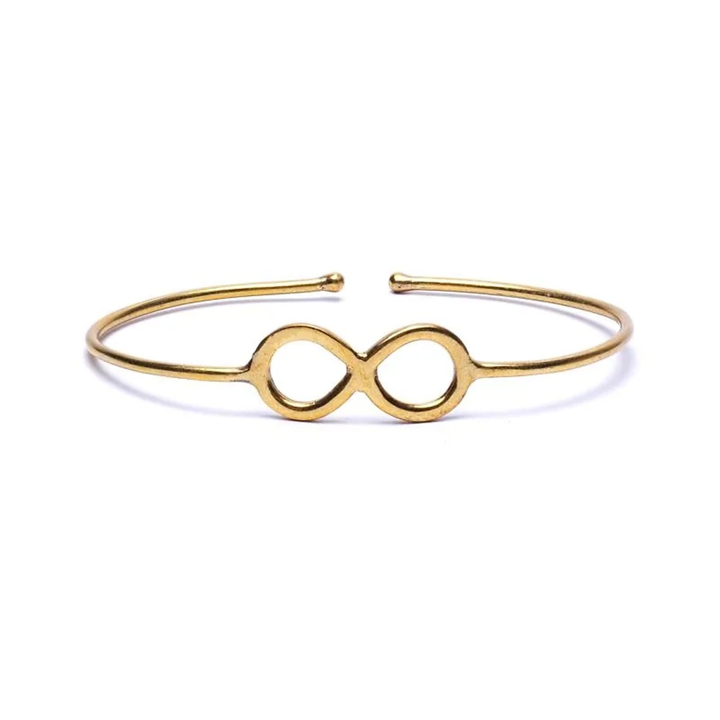 Bracelet Infinity en laiton couleur dorée ajustable -- ±7 cm	