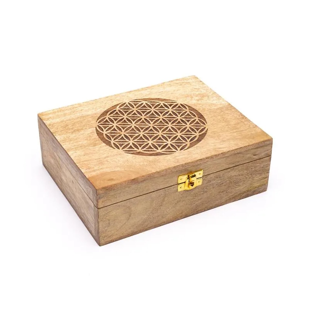 Boîte à thé Fleur de Vie -- 22x18x8cm