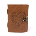 Carnet de note Cœur avec couverture en cuir synthétique – 13 × 18 cm