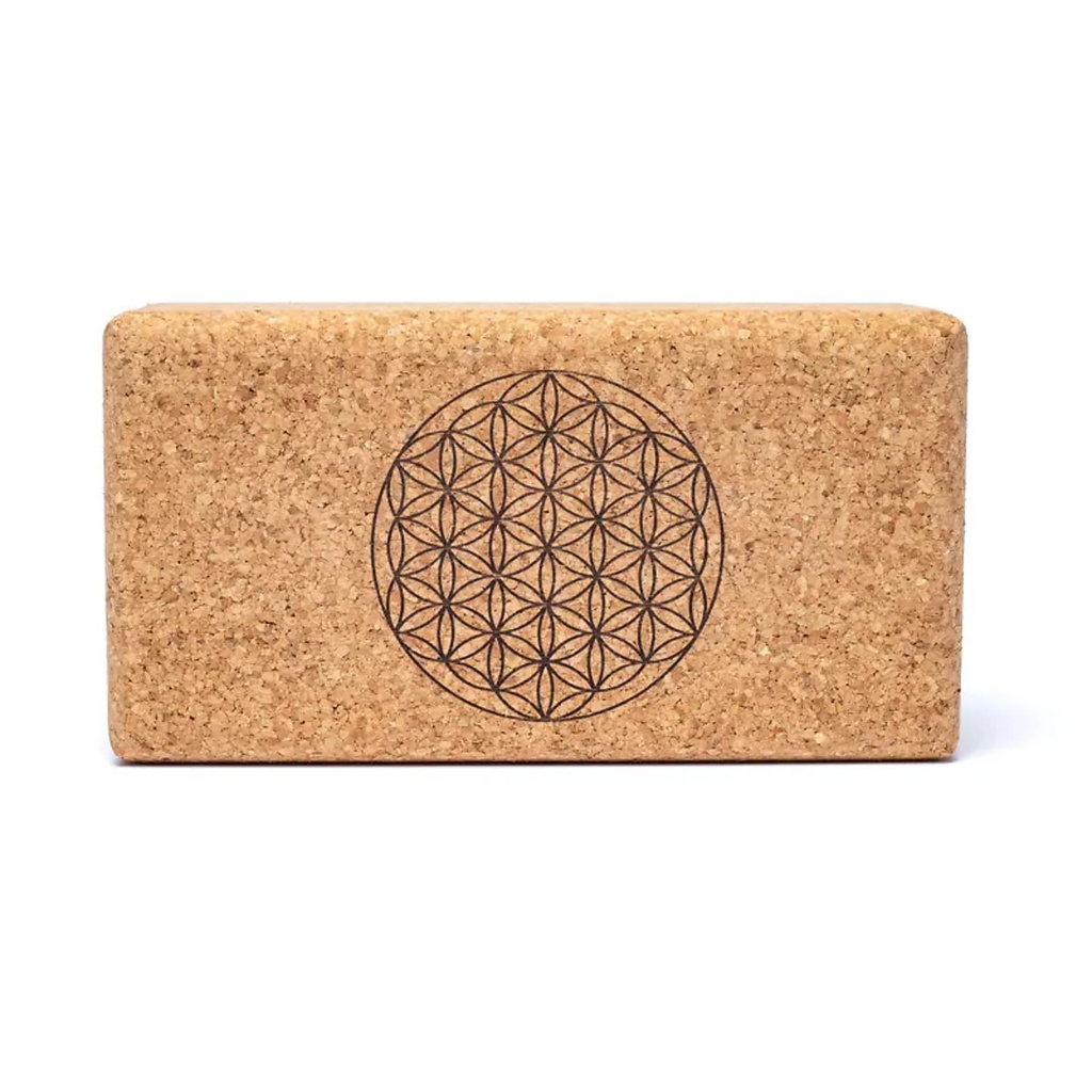 Accessoires de Yoga bloc liège fleur de vie Mandala -- 23x12x7.5 cm