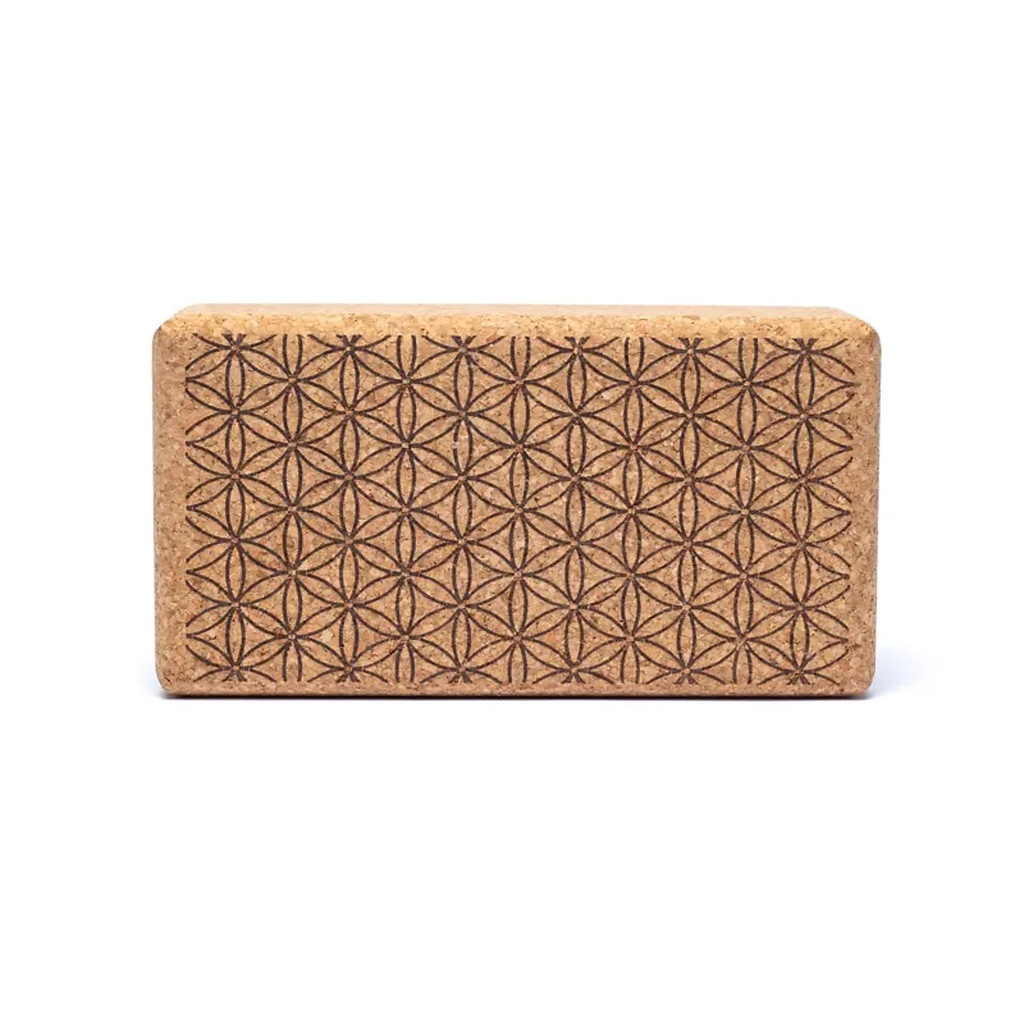 Accessoires de yoga Bloc Liège Fleur de vie -- 23x12x7,5 cm