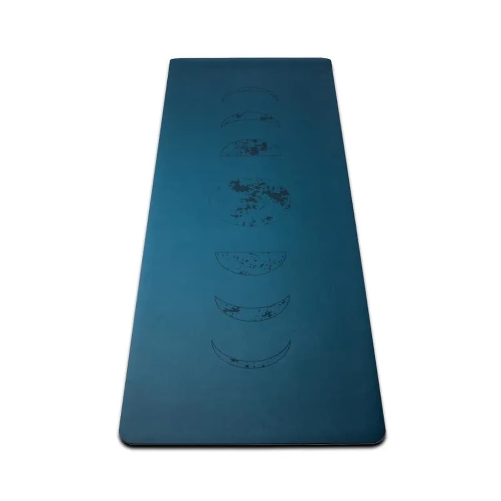 Yogi & Yogini Tapis de Yoga en PU phases lunaire Pétrole -- ±2500g; ±183x61x0,3cm