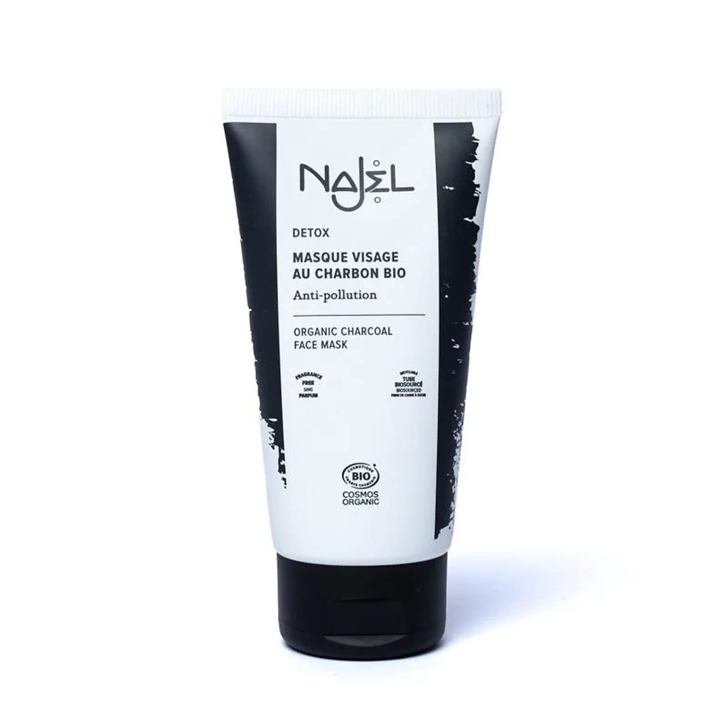 Najel masque visage nettoyant au charbon bio -- 75 ml