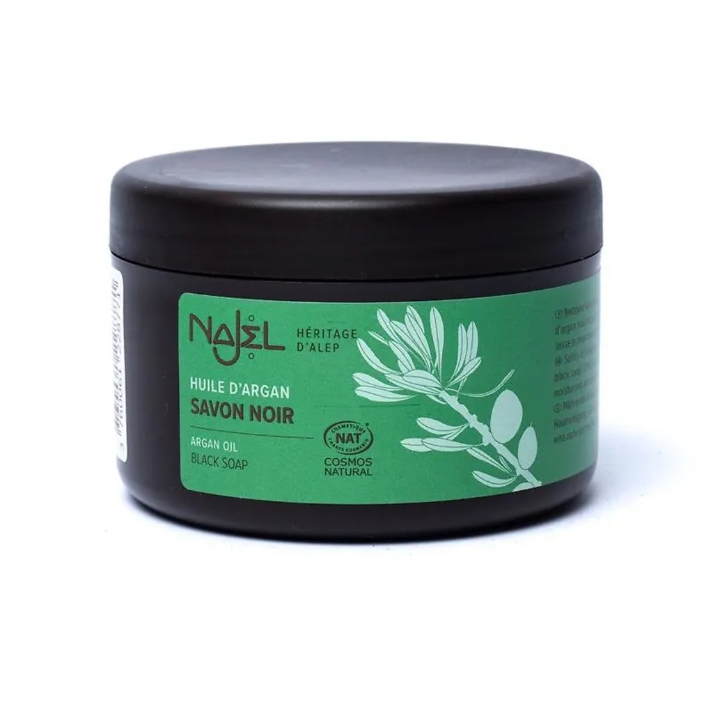 Najel Savon noir d'Alep à l'huile d'argan non parfumé -- 200ml