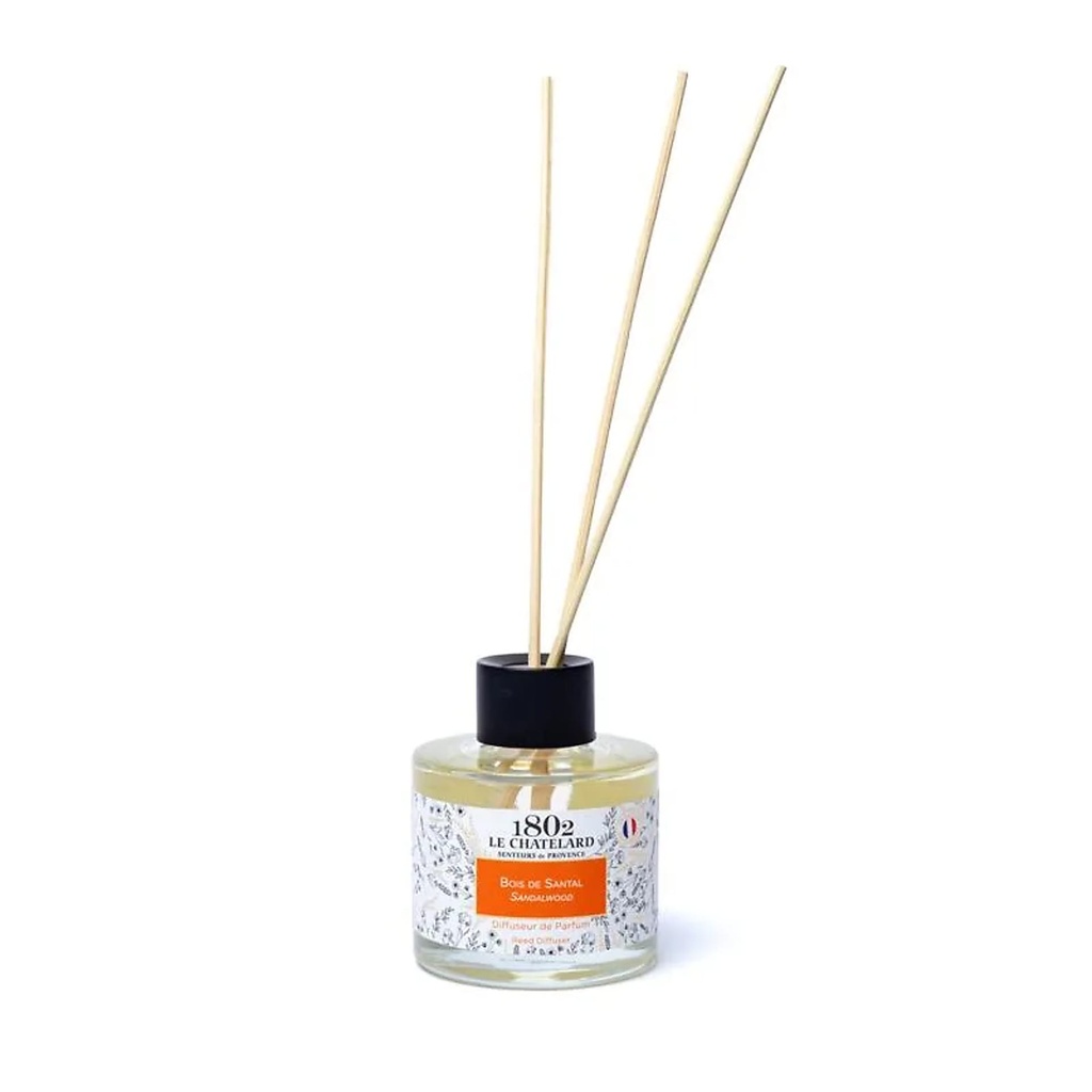 Diffuseur à bâtonnets roseaux Bois de Santal -- 100ml