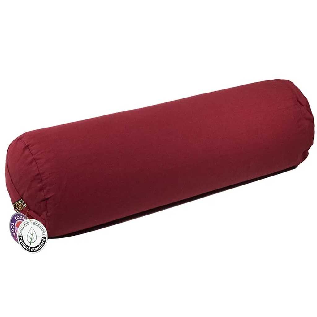 Coussin cylindrique rouge coton BIO (OCS) | 60x16cm;±2300 g