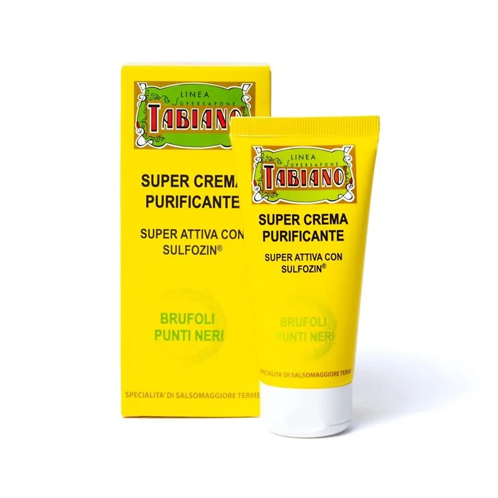Crème purifiante au biosoufre Tabiano pour boutons et points noirs -- 50 ml