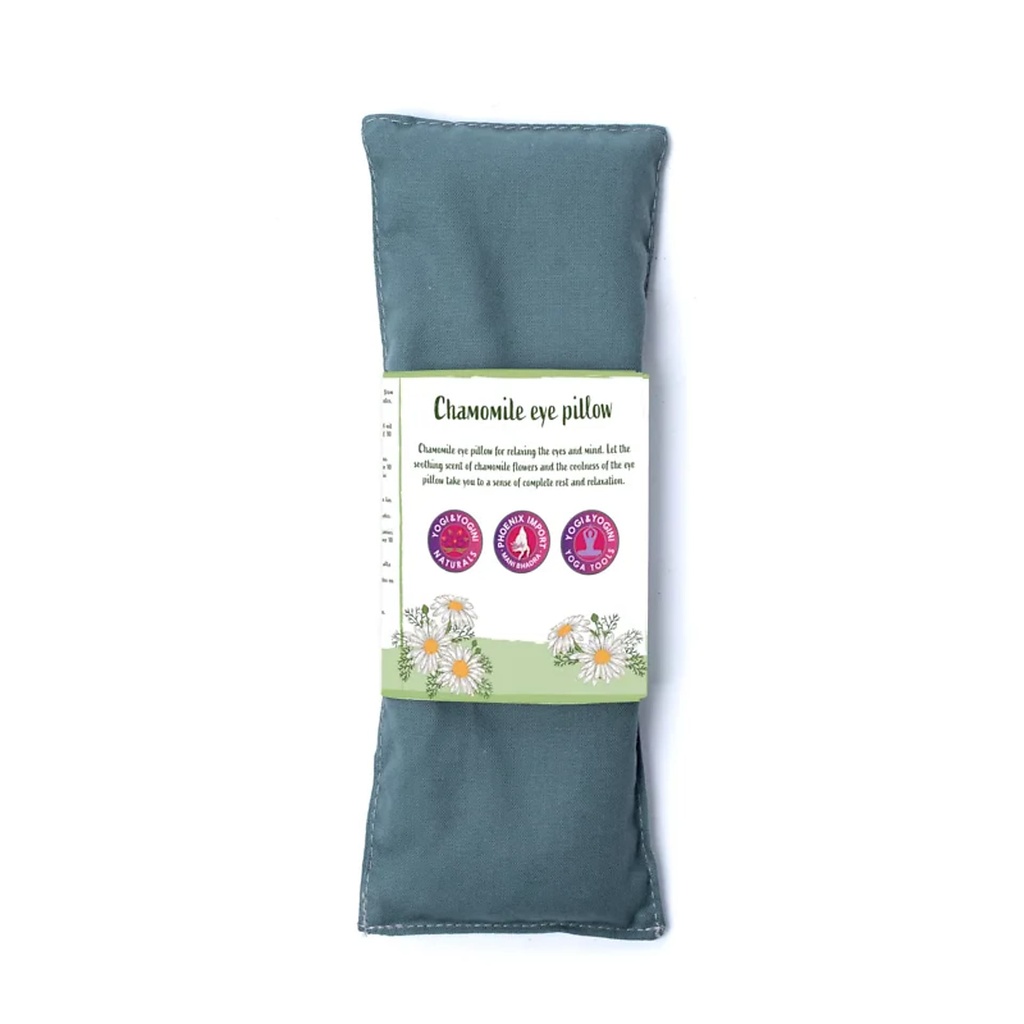 Coussin pour les yeux camomille aux graines de lin bio vert foncé -- 140 g; 22x8 cm