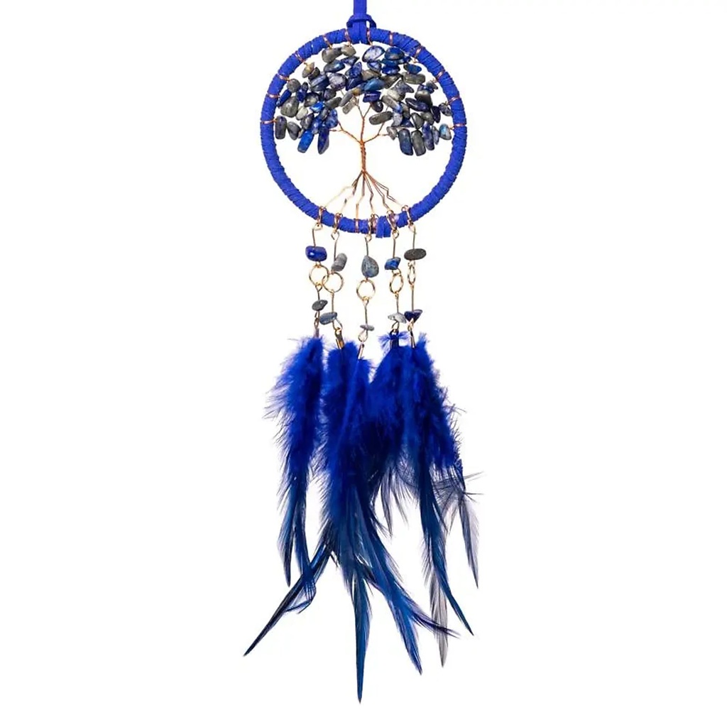 Capteur de rêves Arbre de Vie lapis-lazuli -- ±7x23cm	
