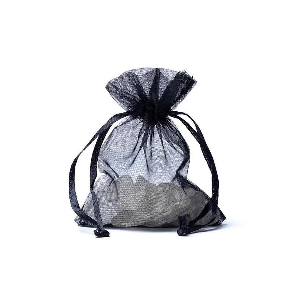 Sac cadeau en organza noir XS -- 7x9cm