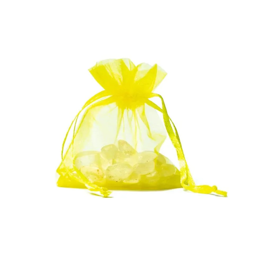Pochette cadeau organza jaune XS -- 7x9cm