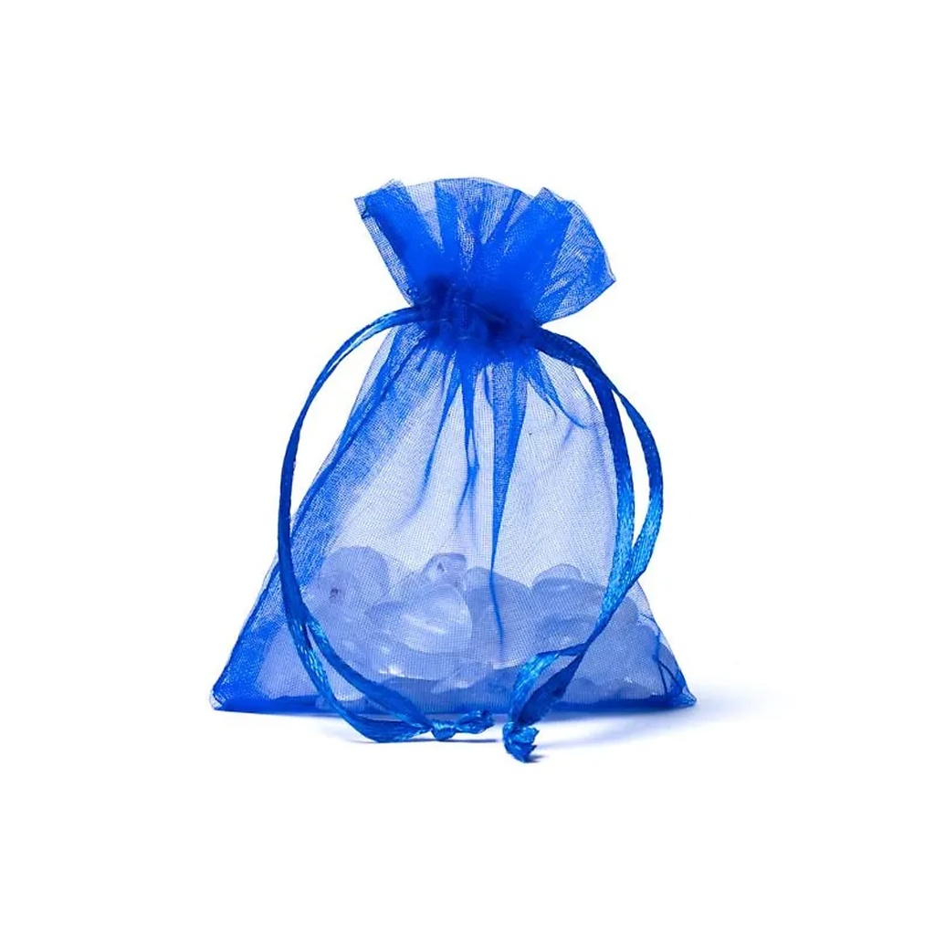 Pochette cadeau en organza bleu XS -- 7x9cm