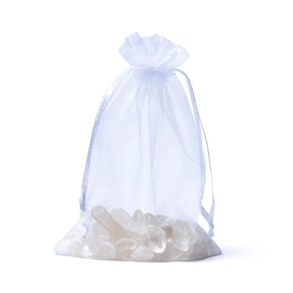 Sac cadeau organza blanc S -- 10x15cm