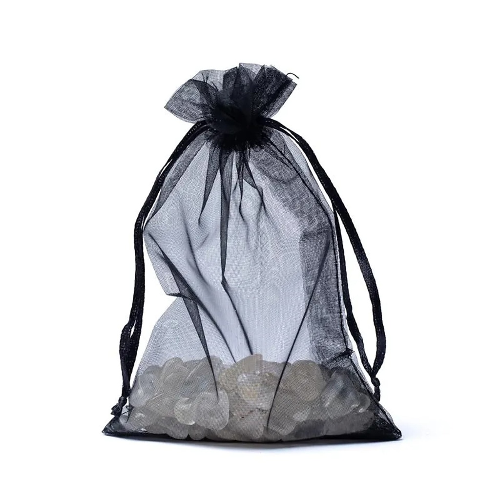 Sac cadeau en organza noir S -- 10x15cm