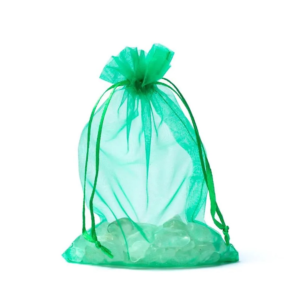 Sac cadeau en organza vert S -- 10x15cm