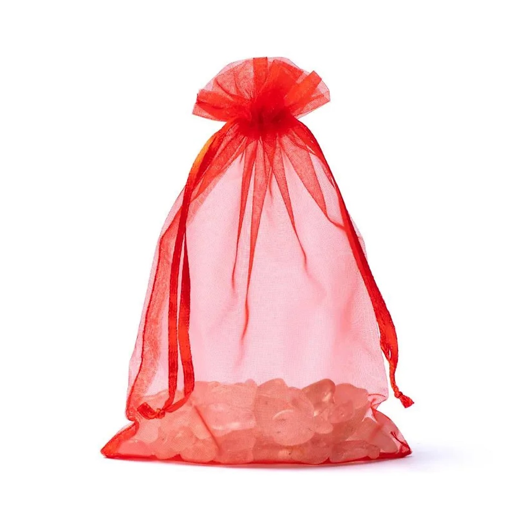 Sac cadeau en organza rouge S -- 10x15cm