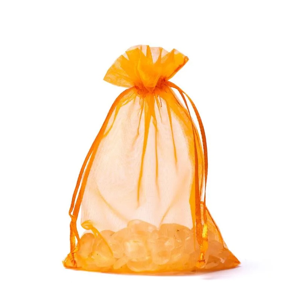 Sac cadeau en organza orange S -- 10x15cm