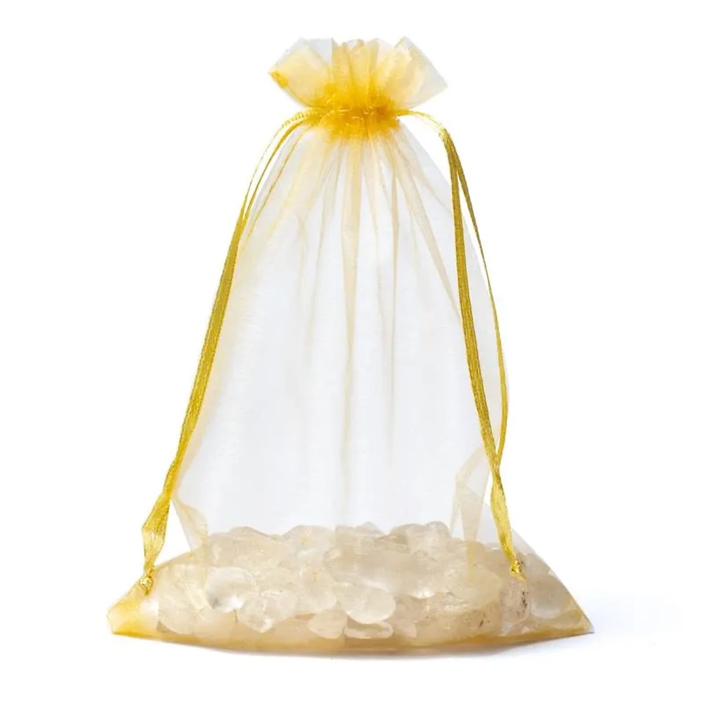 Sac cadeau en organza Or M -- 13x18cm