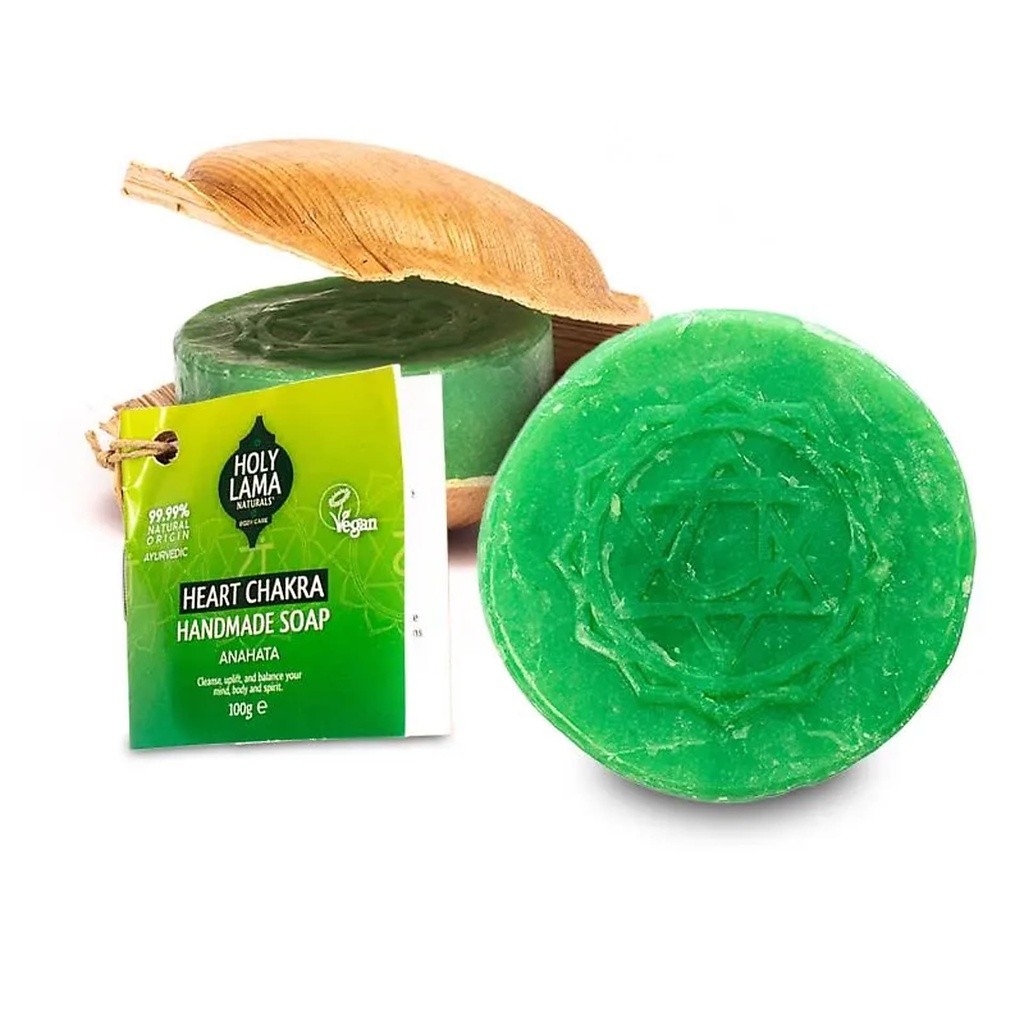 Savon Holy Lama en feuille de palmier Chakra du cœur  -- 100g