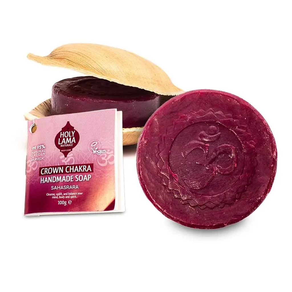 Savon Holy Lama en feuille de palmier Chakra de la Couronne -- 100g