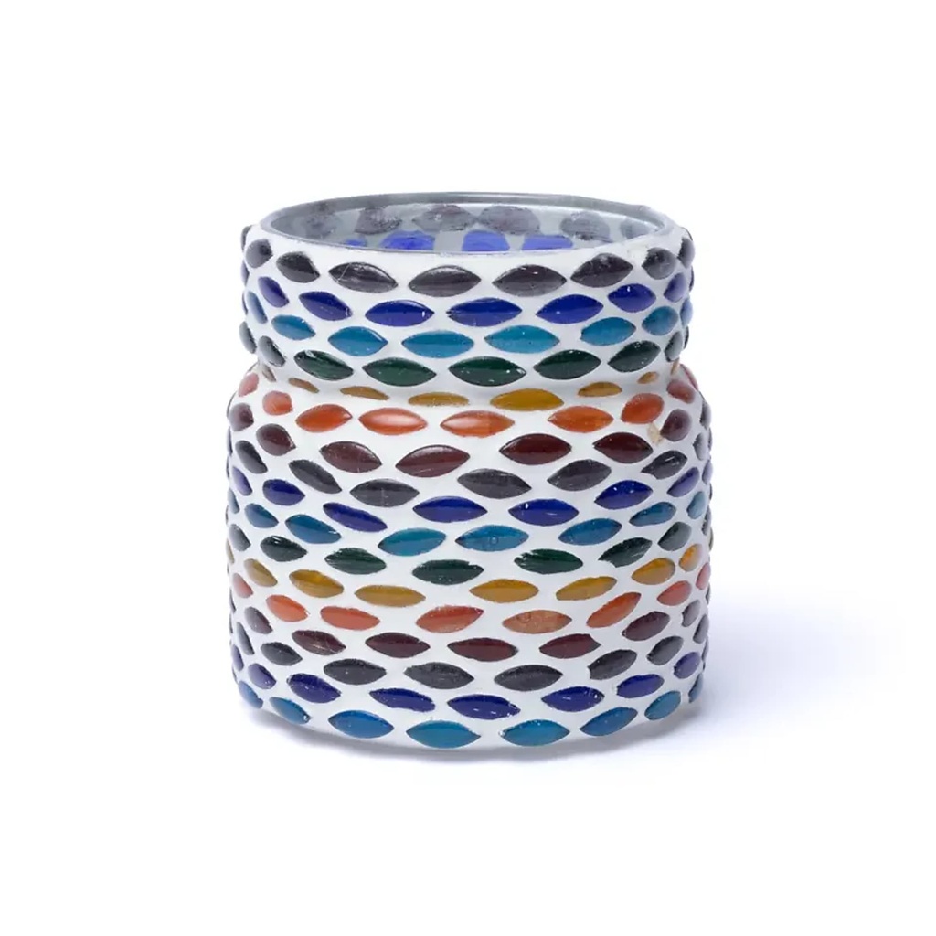 Photophore mosaïque couleurs chakra -- 8cm