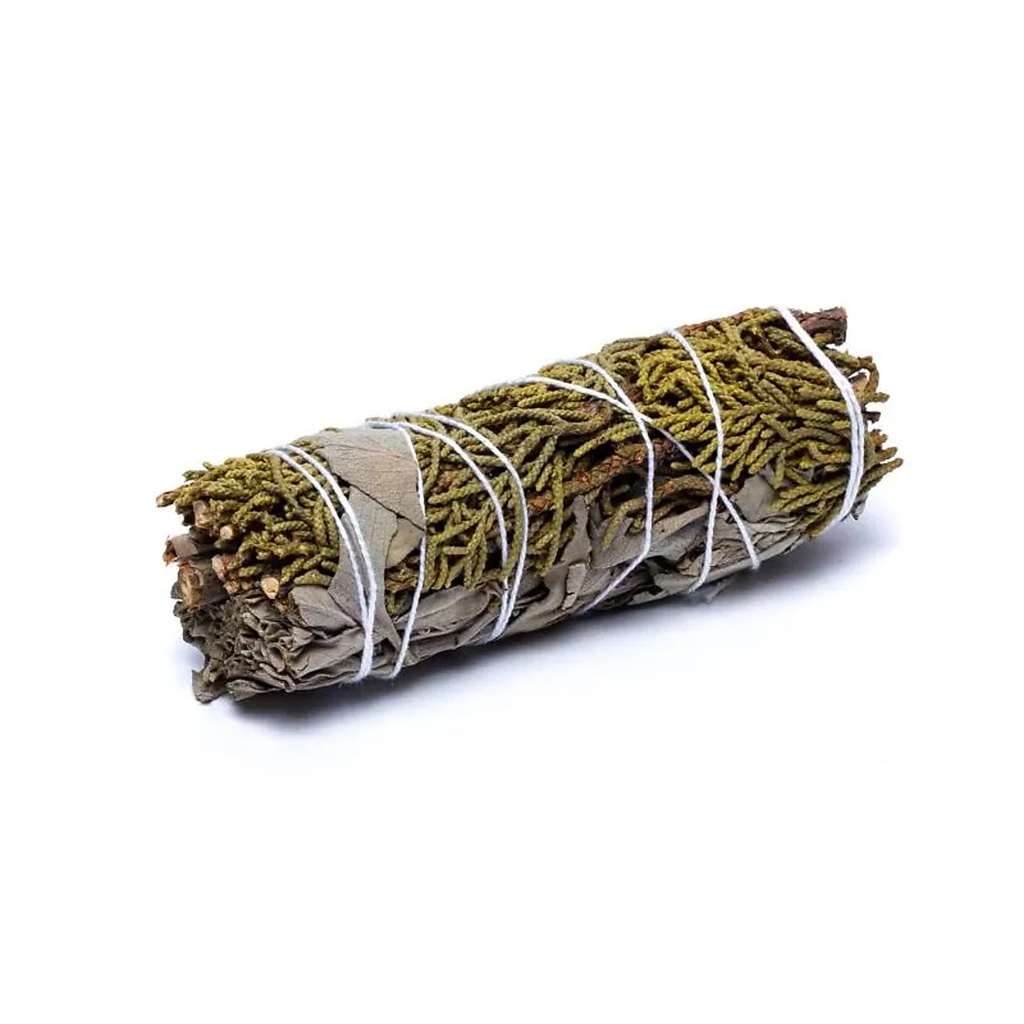Sauge blanche smudge au genévrier S lot de 2 -- ±11x3,5 cm ; ±30-40g