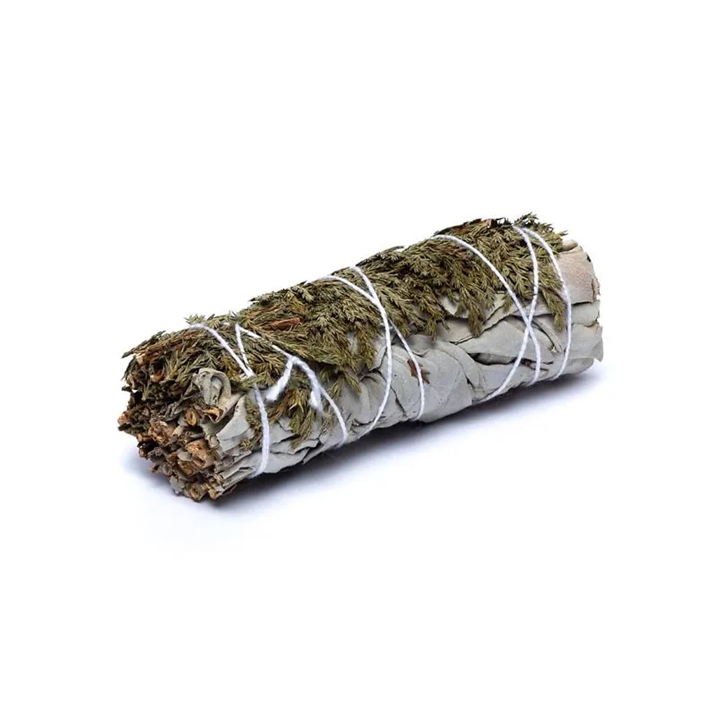 Sauge blanche smudge au cèdre S lot de 2 -- ±11x3,5 cm ; ±30-40g