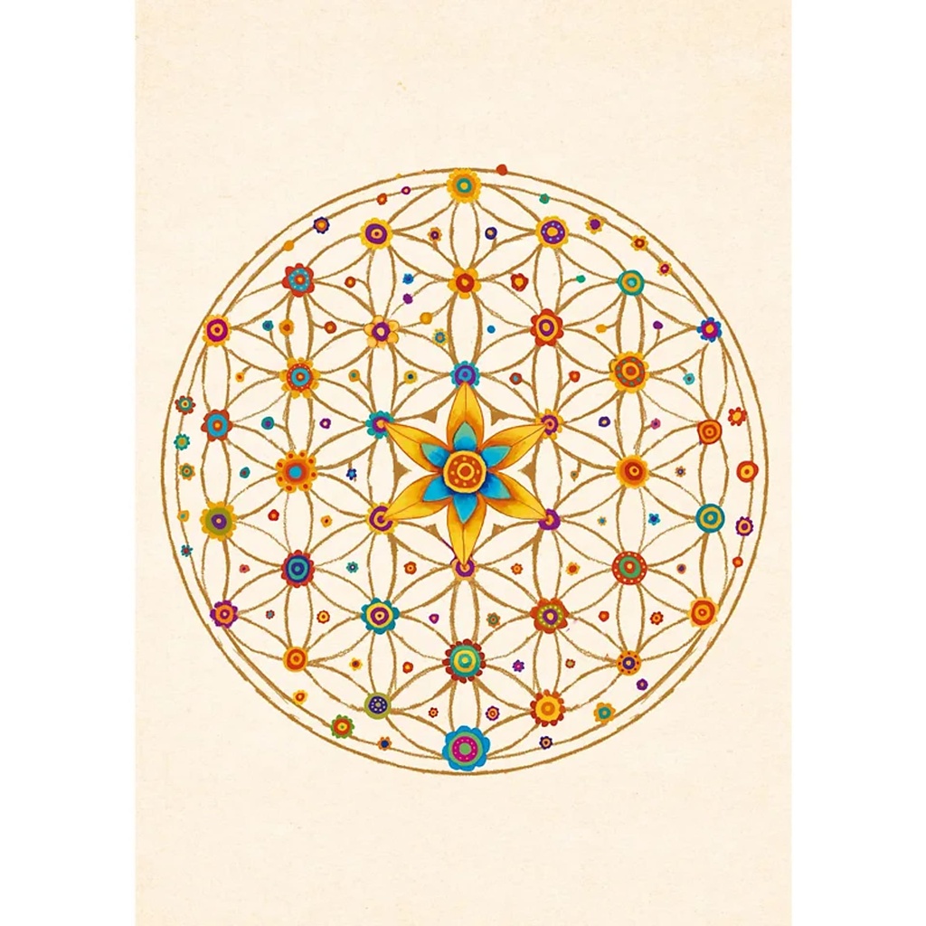 [8720812522560] Carte postale Fleur de Vie -- 15x10.5 cm