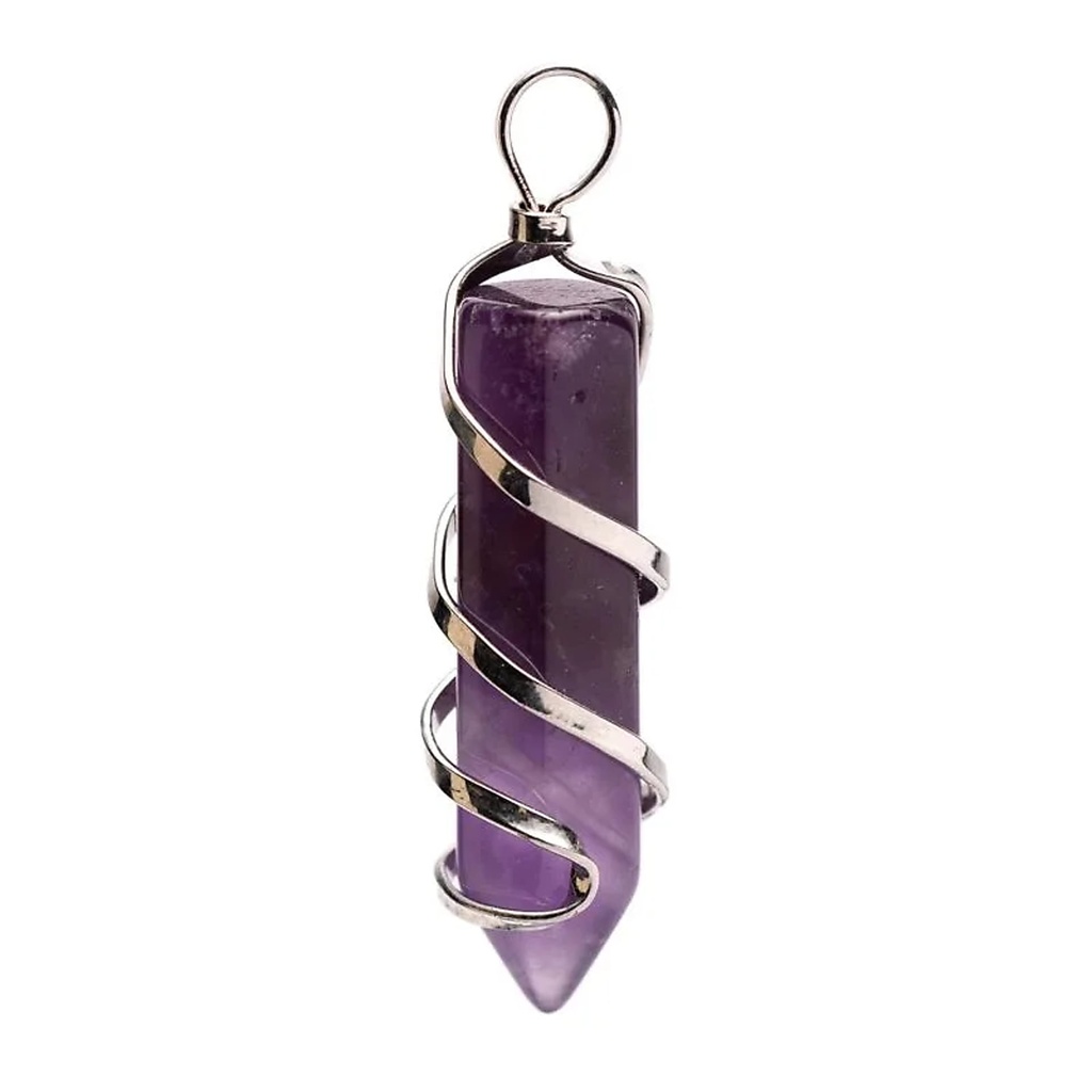 Pendentif pointe d’améthyste -- ±4 cm