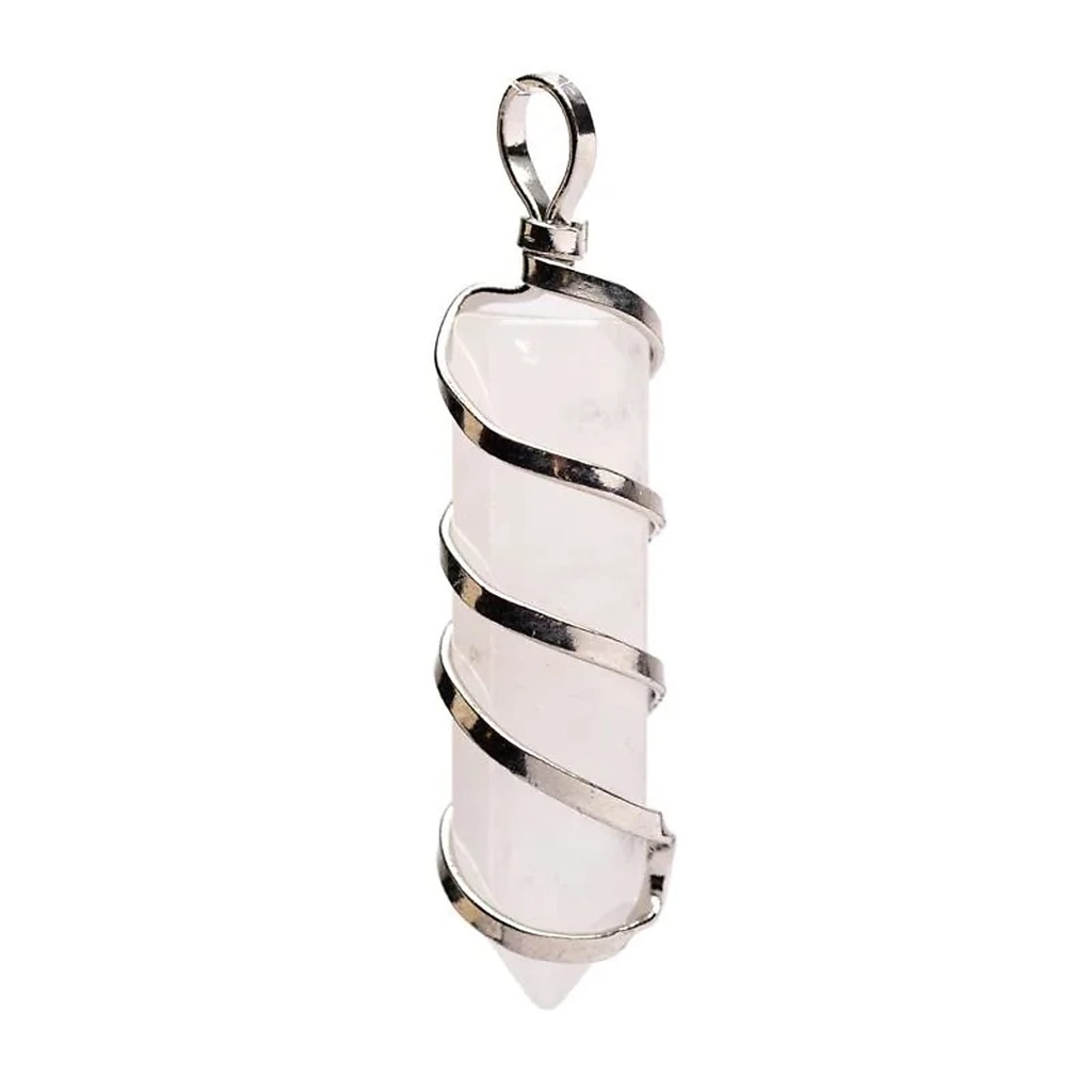 Pendentif pointe de cristal de roche -- ±4 cm	