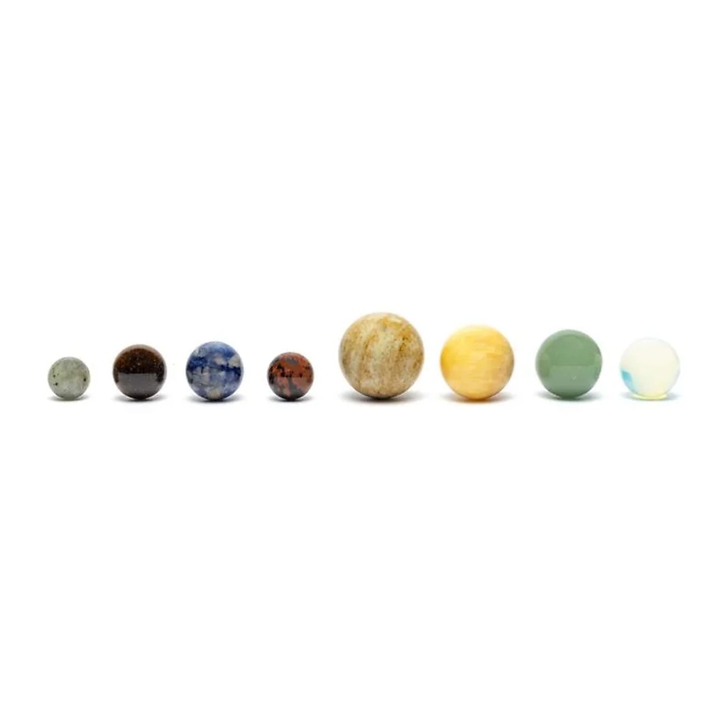 Coffret cadeau 8 pierres planètes -- 25x5x4cm