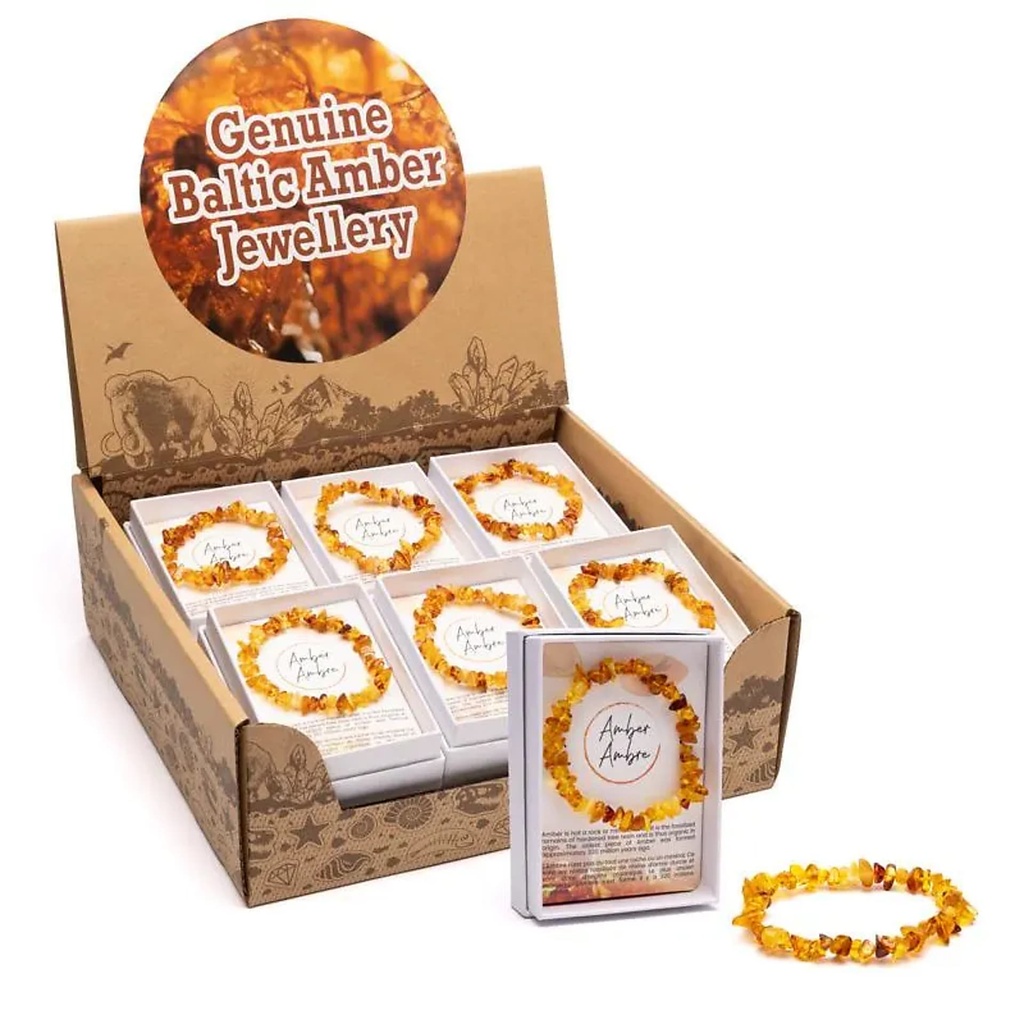 Bracelets d'ambre, 12 pièces, dans un coffret présentoir --
