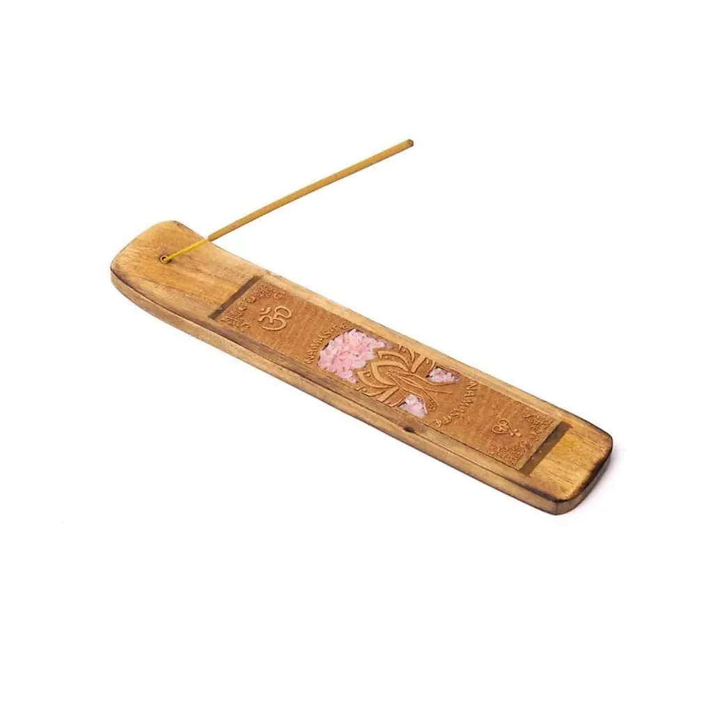 Porte-encens Namaste quartz rose -- ±15,5x5cm