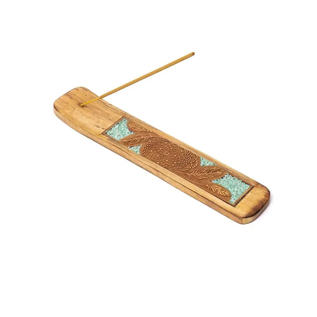 Porte-encens attrape-rêves amazonite -- ±15,5x5cm